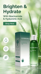 Aloderma Brightening Face Toner Made with 88% Organic Aloe Vera - Natural Aloe Vera Toner for Face with Hyaluronic Acid & Niacinamide Skin-Refining Toner to Brighten Skin Aloe Skin Toner 4.2 Oz