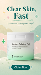 Terez & Honor Blemish Calming Toner Pads Korean - Facial Cotton Toner Pad for Face Korean Skin Care with Centella Asiatica Niacinamide Hyaluronic Acid - 2 Pack