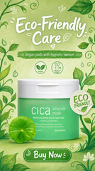 BEAUDIANI CICA ampoule mask 100ea Skin Care pad Korean Toner Pads centella asiatica Toner pad Hydrating Toner pad Facial Essentials Quick Calming Reduce hot Flush Nutrition for Irritated Skin