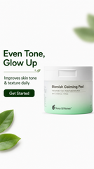 Terez & Honor Blemish Calming Toner Pads Korean - Facial Cotton Toner Pad for Face Korean Skin Care with Centella Asiatica Niacinamide Hyaluronic Acid - 2 Pack