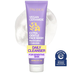 Face Wash for Sensitive Skin Facial Cleanser Vegan Ceramide Barrier Repair Extra Gentle for Daily Fragrance Free for Sensitive Skin, Clean Beauty, Vegan & Cruelty-Free Dermatologist Tested