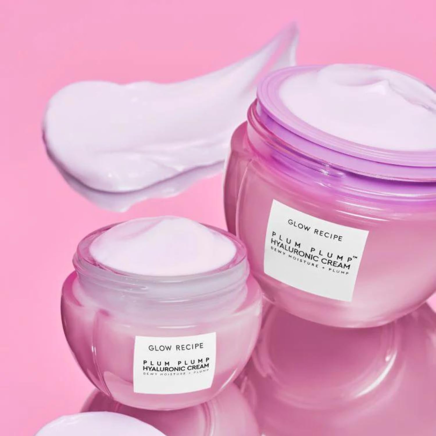 Plum Plump Hyaluronic Acid Face Cream Moisturizer, Travel Size, Korean Moisturizer for Dry Skin, Plumping + Firming Hydration, Polyglutamic Acid + Peptides (20Ml)