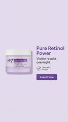 No7 Pure Retinol Night Cream - Collagen-Boosting Retinol Cream that Visibly Smoothes Plumps & Firms Complexion - Dermatologist Approved & Fragrance-Free (1.69 Fl Oz)