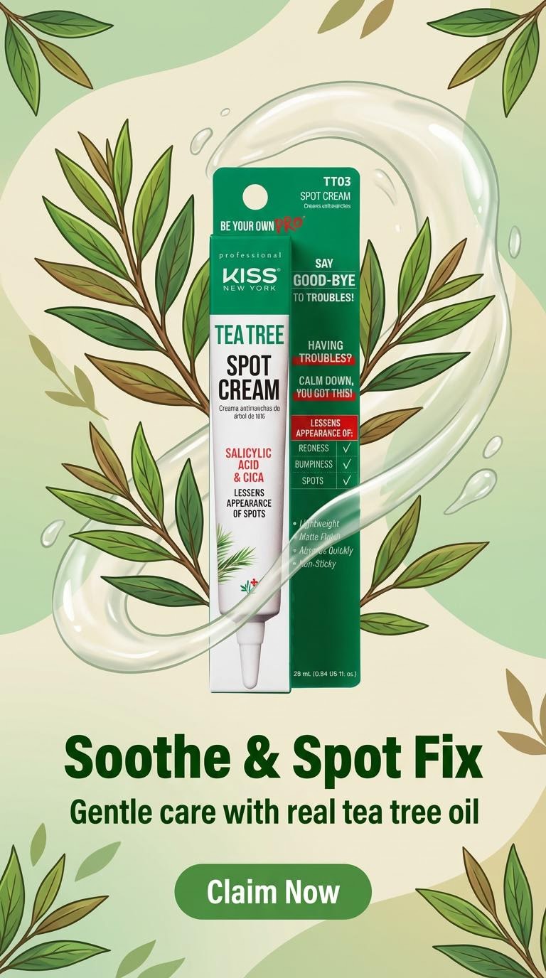 KISS New York Tea Tree Spot Cream Korean Skincare Lightweight Face Spot Cream for Blemishes