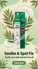 KISS New York Tea Tree Spot Cream Korean Skincare Lightweight Face Spot Cream for Blemishes